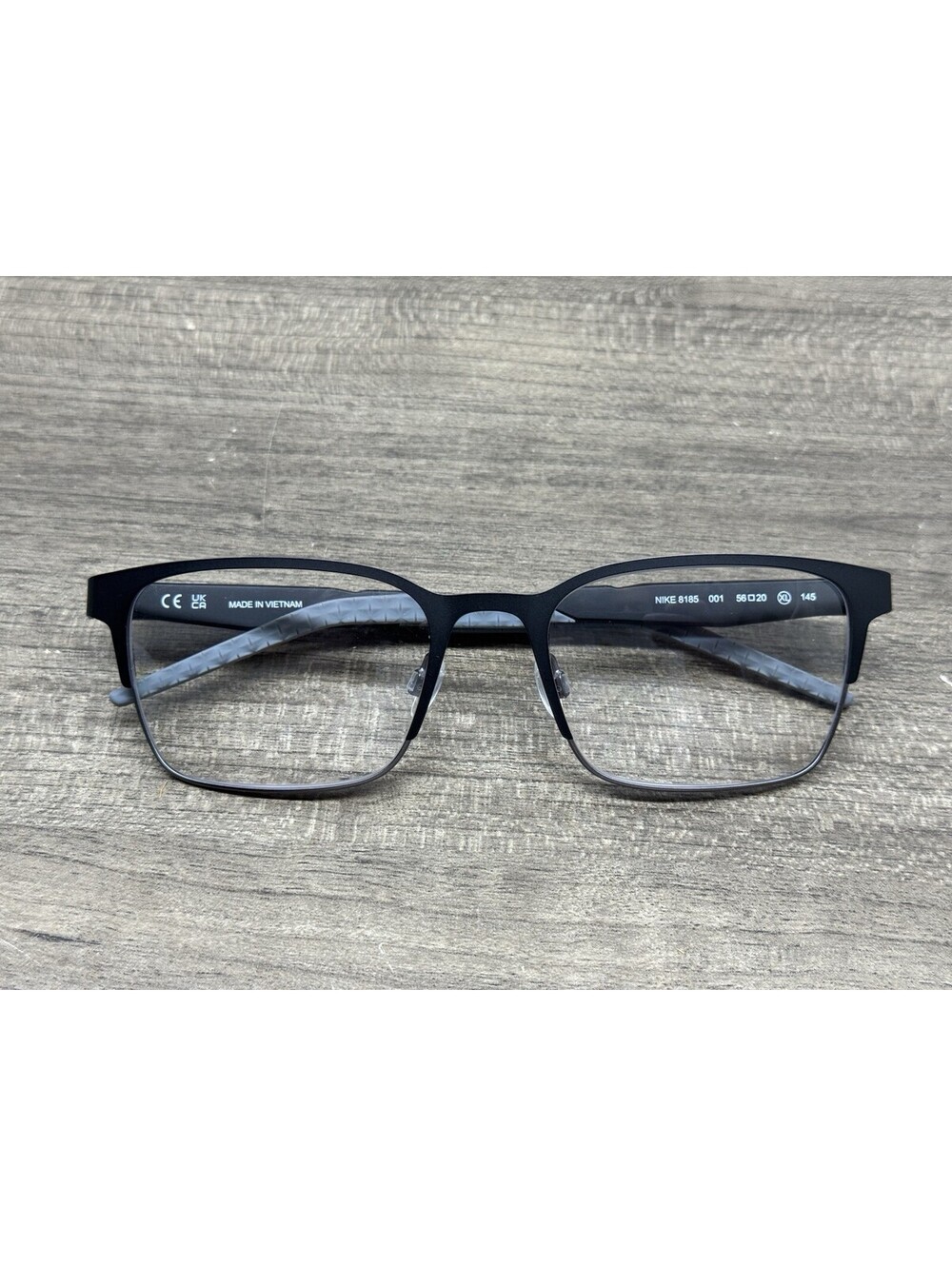 Nike 8185 001 Eyeglasses Black Gunmetal Full Rim Frames 56[]20-145 *EXCELLENT*